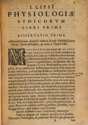 Ivsti Lipsi[i] Physiologiae Stoicorvm Libri Tres : L. Annaeo Senecae, aliisque scriptoribus illustrandis