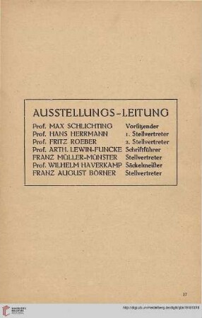 Ausstellungs - Leitung