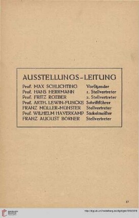 Ausstellungs - Leitung
