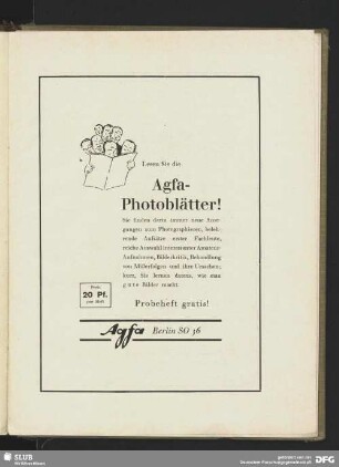 Werbung: Agfa- Photoblätter, Berlin