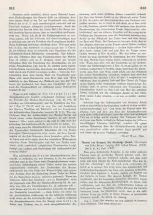 312-313 [Rezension] Thomas a Kempis, Die Nachfolge Christi