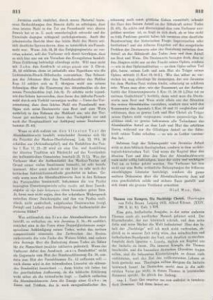 312-313 [Rezension] Thomas a Kempis, Die Nachfolge Christi