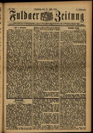 Ausgabe vom Samstag, den 21. Juli 1894.