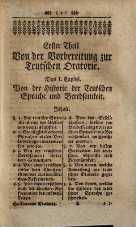Friedrich Andreas Hallbauers ... Anweisung zur verbesserten Teutschen Oratorie : nebst einer Vorrede von den Mängeln der Schul-Oratorie