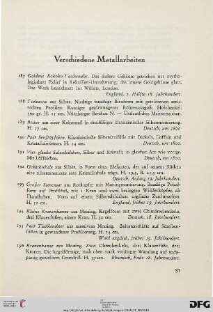 Verschiedene Metallarbeiten (Nr. 187-202)