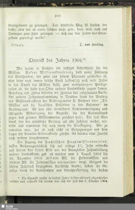 Chronik des Jahres 1904