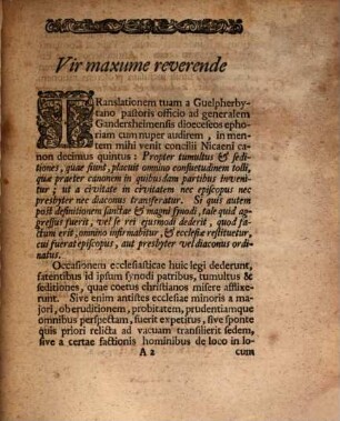 Commentatio ad can. XV. Concilii Nicaeni de translationibus episcoporum, presbyterorum et diaconorum