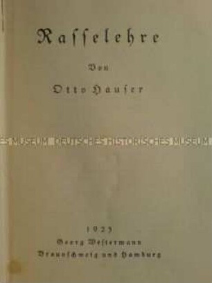 Nationalsozialistische Schrift zur sogenannten Rassenlehre
