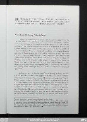 The Muslim Intellectual And His Audience: A New Configuration Of Writer And Reader Among Believers In The Republic Of Turkey