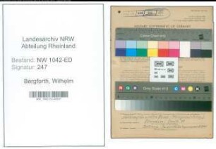 Entnazifizierung Wilhelm Bergforth , geb. 22.08.1899 (Lehrer)