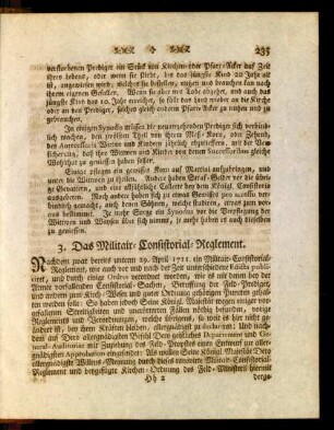 3. Das Militair-Consistorial-Reglement