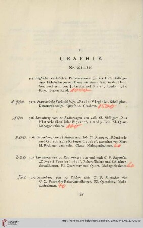 II. Graphik (Nr. 305-310)
