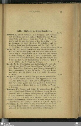 XIX. Färberei u. Zeug-Druckerei