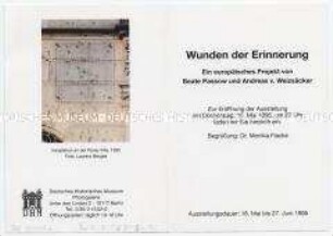 Einladungskarte zur Eröffnung der Ausstellung "Wunden der Erinnerung" im Deutschen Historischen Museum Berlin