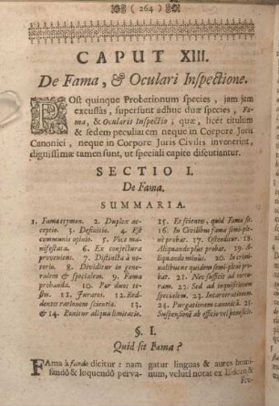 Caput XIII. De Fama, & Oculari Inspectione.