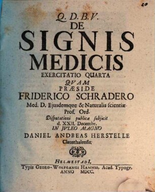 De signis medicis exercitatio, 4
