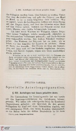 Zweites Capitel: Specielle Arterienpräparation