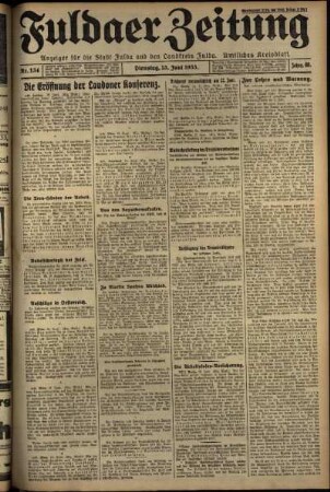 Ausgabe vom Dienstag, den 13. Juni 1933.