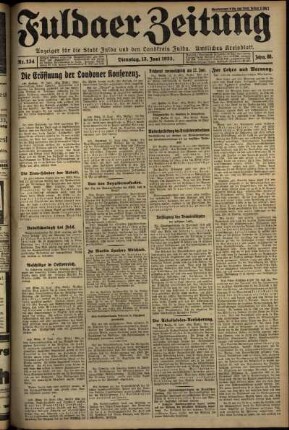 Ausgabe vom Dienstag, den 13. Juni 1933.