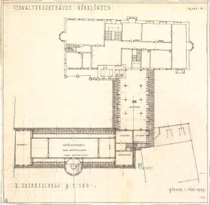 Fischer, Theodor; Nördlingen; Verwaltungs-Gebäude - Grundriss 2. OG
