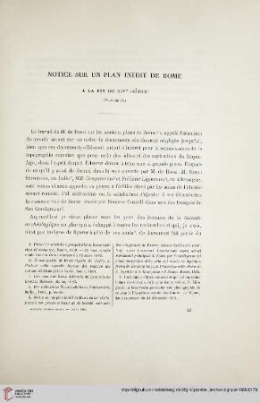 Notice sur un plan inédit de Rome à la fin du XIVe siècle