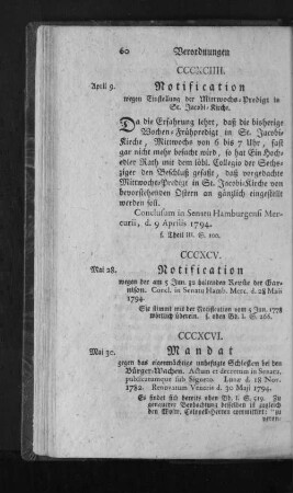 CCCXVI. Mandat gegen das eigenmächtige unbefugte Schießen bei den Bürger-Wachen.