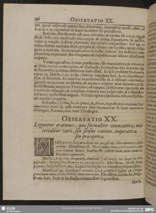 Observatio XX. Leguntur orationes, quae formaliter enunciativae, materialiter verò, seu sensus ratione, imperativae seu praeceptivae
