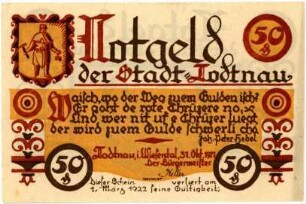 Geldschein / Notgeld, 50 Pfennig, 31.10.1921
