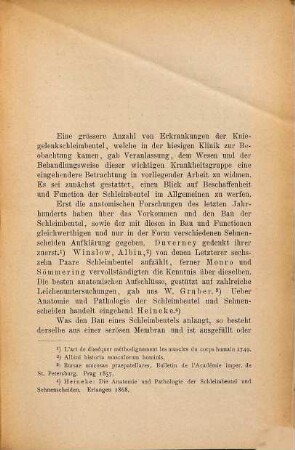 Ueber Erkrankungen der Schleimbeutel des Kniegelenks