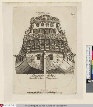 Admiraals-Schip Van Achteren tegen 'd Spigel gezien [Admiralschiff, Rückansicht]