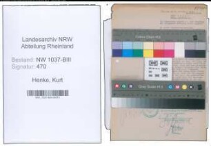 Entnazifizierung Kurt Henke , geb. 11.12.1902 (Reitlehrer)