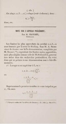 Note sur l'article précédent.