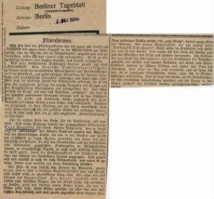 Kritik aus Berliner Tageblatt (07.10.1916)
