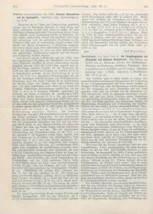 475-476 [Rezension] Stählin, Otto, Clemens Alexandrinus und die Septuaginta