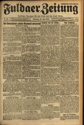 Erste Ausgabe vom Dienstag, den 24. Juni 1924.