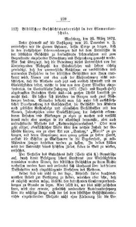 Biblischer Geschichtsunterricht in der Elementarschule : [V. Elementarschulwesen]