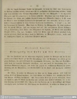 Siebentes Capitel. Bewegung der Erde um die Sonne