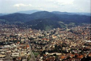 Freiburg: Gesamtbild Freiburger Innenstadt, von Südwesten