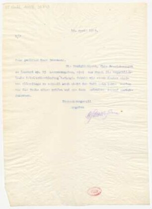 Brief an Heinrich Dessauer : 10.04.1913