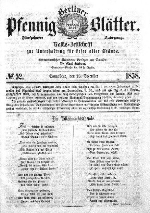 No. 52, Sonnabend, den 25. December