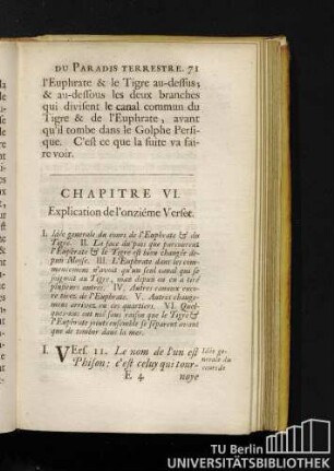 Chapitre VI. Explication de l'onziéme Verset.