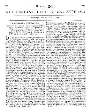Almanach des dames. Pour l'an XIII, 1805. Tübingen: Cotta 1805