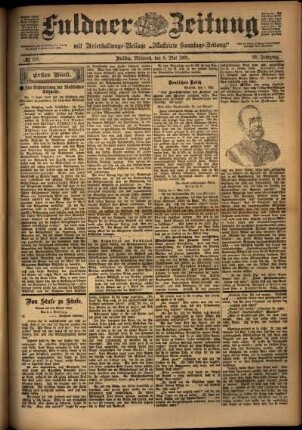 Erste Ausgabe vom Mittwoch, den 08. Mai 1901.