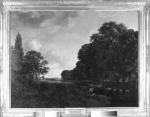 Oehme. Ernst Ferdinand (1797-1855). Weißeritzufer in Friedrichstadt. Öl/Leinwand, 104 x 138 cm, 1833. Dresden: Stadtmuseum 1980/R 611