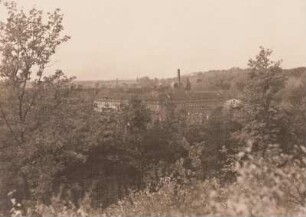 Moritzburger Weg : Dresden-Hellerau, Blick auf die Deutschen Werkstätten von der Alberthöhe