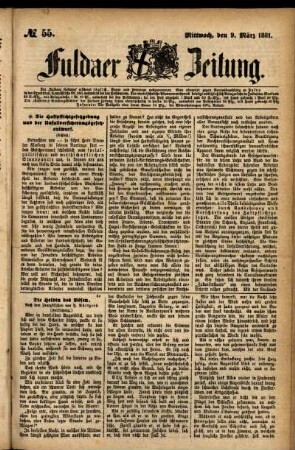 Ausgabe vom Mittwoch, den 09. März 1881.