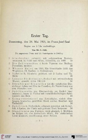 Erster Tag (Nr. 1-160)
