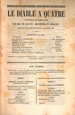 Le diable à quatre : vaudeville en 3 actes