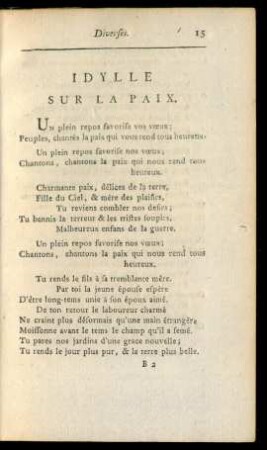 Idylle Sur La Paix.