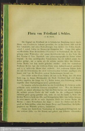 Flora von Friedland i. Schles.